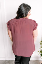 Load image into Gallery viewer, Ruffled Flutter Sleeve Top In Rose