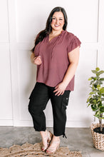 Load image into Gallery viewer, Ruffled Flutter Sleeve Top In Rose
