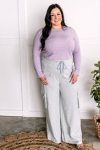 Load image into Gallery viewer, Wide Leg Cargo Sweats In Marbled Grey