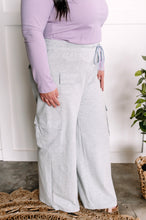 Load image into Gallery viewer, Wide Leg Cargo Sweats In Marbled Grey