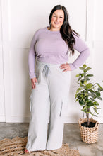 Load image into Gallery viewer, Wide Leg Cargo Sweats In Marbled Grey