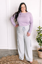 Load image into Gallery viewer, Wide Leg Cargo Sweats In Marbled Grey