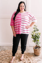 Load image into Gallery viewer, Colorblock Knit Striped Sweater In Pink Multi