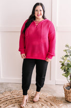 Load image into Gallery viewer, Oversized Crochet Hoodie In French Fuchsia