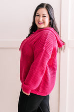 Load image into Gallery viewer, Oversized Crochet Hoodie In French Fuchsia