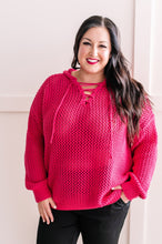Load image into Gallery viewer, Oversized Crochet Hoodie In French Fuchsia