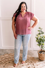 Load image into Gallery viewer, Ruffled Flutter Sleeve Top In Rose