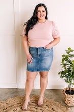 Load image into Gallery viewer, Floral Sleeve Top In Peachy Rose Knit