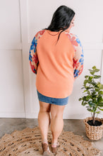 Load image into Gallery viewer, Floral Sleeve Knit Top In Coral Multi