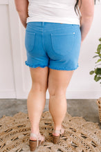 Load image into Gallery viewer, Mid Rise Frayed Hem Shorts By Judy Blue Jeans In Sky Blue
