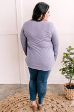 Load image into Gallery viewer, Long Sleeve Henley Top With Button Sleeves In Vintage Lilac