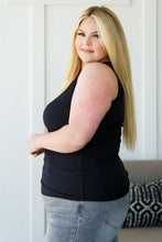 Load image into Gallery viewer, Daily Essential Notched Ribbed Tank in Black