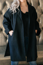Load image into Gallery viewer, Deconstructed Oversized Trench Coat in Classic Black
