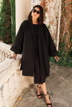 Load image into Gallery viewer, Deconstructed Oversized Trench Coat in Classic Black