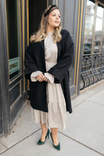 Load image into Gallery viewer, Deconstructed Oversized Trench Coat in Classic Black