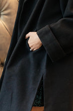 Load image into Gallery viewer, Deconstructed Oversized Trench Coat in Classic Black