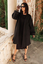 Load image into Gallery viewer, Deconstructed Oversized Trench Coat in Classic Black
