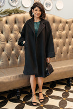 Load image into Gallery viewer, Deconstructed Oversized Trench Coat in Classic Black