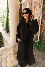 Load image into Gallery viewer, Deconstructed Oversized Trench Coat in Classic Black