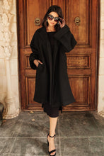 Load image into Gallery viewer, Deconstructed Oversized Trench Coat in Classic Black