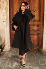 Load image into Gallery viewer, Deconstructed Oversized Trench Coat in Classic Black