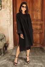 Load image into Gallery viewer, Deconstructed Oversized Trench Coat in Classic Black