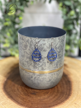 Load image into Gallery viewer, Easter Egg Blue Glitter Dangle Earrings