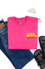 Load image into Gallery viewer, PREORDER: Embroidered Fringe Chicks Sweatshirt in Pink
