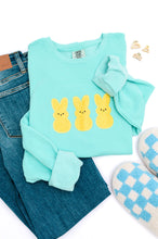 Load image into Gallery viewer, PREORDER: Embroidered Glitter Sweatshirt in Yellow Bunnies