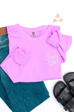 Load image into Gallery viewer, PREORDER: Embroidered Happy Easter Sweatshirt in Violet