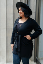Load image into Gallery viewer, Editor Soft Trench Cardi in Black