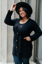 Load image into Gallery viewer, Editor Soft Trench Cardi in Black