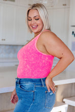 Load image into Gallery viewer, Effortless Reversible Mineral Wash Ribbed Tank in Neon Coral