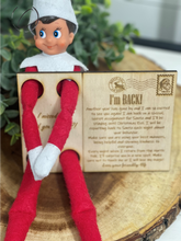 Load image into Gallery viewer, Elf Postcard Wood Ornament