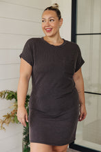 Load image into Gallery viewer, Everyday Favorite Ribbed Knit Dress in Black