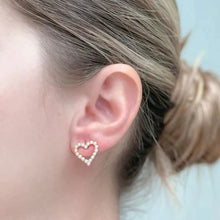 Load image into Gallery viewer, PREORDER: Pearl Heart Stud Earrings in Two Colors