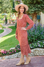 Load image into Gallery viewer, First Kiss Long Sleeve Maxi Dress In Rust