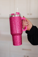 Load image into Gallery viewer, Glam Girl 40 oz Rhinestone Tumbler in PInk