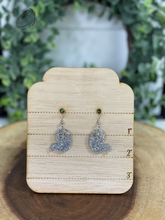 Load image into Gallery viewer, Ghost Silver Glitter Dangle Earrings