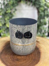 Load image into Gallery viewer, Pumpkin Black Glitter Dangle Earrings