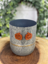 Load image into Gallery viewer, Pumpkin Orange Glitter Dangle Earrings