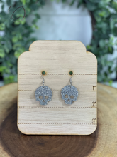 Load image into Gallery viewer, Skull Silver Glitter Dangle Earrings