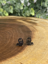 Load image into Gallery viewer, Ghost Black Glitter Stud Earrings