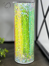 Load image into Gallery viewer, Glitter Rainbow Strokes 20oz Skinny Tumbler
