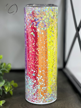 Load image into Gallery viewer, Glitter Rainbow Strokes 20oz Skinny Tumbler