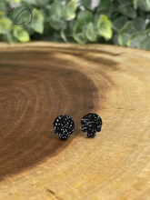Load image into Gallery viewer, Skull Black Glitter Stud Earrings