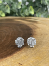 Load image into Gallery viewer, Skull Silver Glitter Stud Earrings