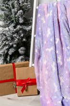 Load image into Gallery viewer, Glow in the Dark Blanket in Unicorn Rainbow