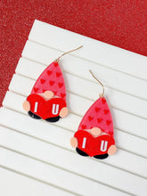 Load image into Gallery viewer, PREORDER: I Heart You Gnome Dangle Earrings