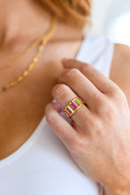 Load image into Gallery viewer, Golden Kaleidoscope Ladder Ring